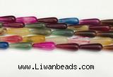 CTR423 15.5 inches 10*30mm teardrop agate beads wholesale