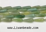 CTR460 15.5 inches 10*30mm faceted teardrop agate beads wholesale