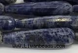 CTR47 15.5 inches 10*40mm faceted teardrop sodalite gemstone beads