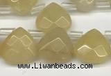 CTR604 Top drilled 10*10mm faceted briolette yellow aventurine beads