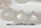 CTR630 Top drilled 13*13mm faceted briolette rose quartz beads