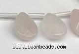 CTR660 Top drilled 10*14mm faceted briolette rose quartz beads