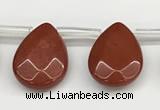 CTR698 Top drilled 12*16mm faceted briolette red jasper beads