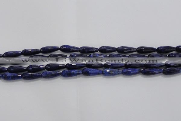 CTR76 15.5 inches 6*16mm faceted teardrop lapis lazuli beads