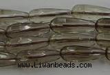 CTR85 15.5 inches 6*16mm faceted teardrop smoky quartz beads