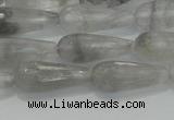 CTR90 15.5 inches 8*20mm faceted teardrop cloudy quartz beads