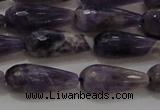 CTR94 15.5 inches 8*20mm faceted teardrop dogtooth amethyst beads