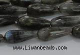 CTR99 15.5 inches 8*20mm faceted teardrop labradorite beads