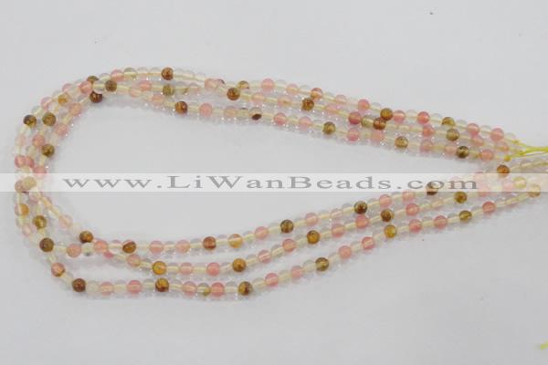 CTS01 15.5 inches 4mm round tigerskin glass beads wholesale