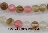 CTS03 15.5 inches 8mm round tigerskin glass beads wholesale