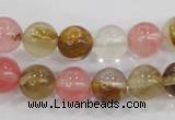 CTS04 15.5 inches 10mm round tigerskin glass beads wholesale