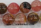 CTS07 15.5 inches 16mm round tigerskin glass beads wholesale