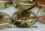 CTS51 15.5 inches 22*30mm oval tigerskin glass beads wholesale