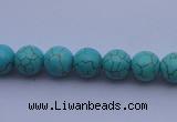 CTU04 15.5 inches 10mm round blue turquoise strand beads Wholesale