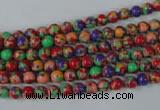 CTU1050 15.5 inches 4mm round synthetic turquoise beads wholesale