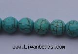 CTU12 15.5 inches 8mm faceted round blue turquoise beads Wholesale