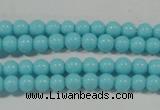 CTU1209 15.5 inches 3mm round synthetic turquoise beads