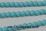 CTU1210 15.5 inches 4mm round synthetic turquoise beads