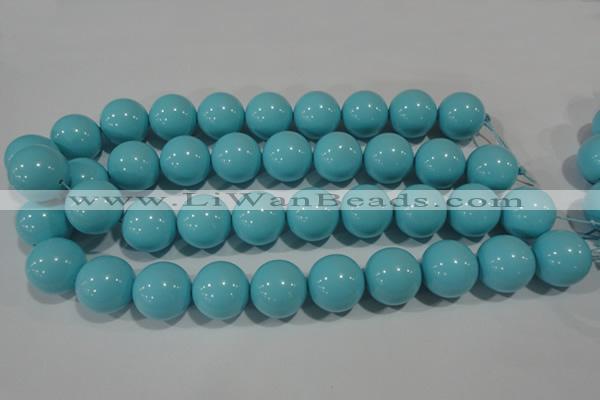 CTU1218 15.5 inches 20mm round synthetic turquoise beads