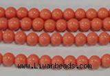 CTU1312 15.5 inches 6mm round synthetic turquoise beads