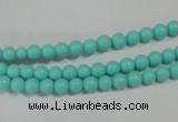 CTU1380 15.5 inches 4mm round synthetic turquoise beads