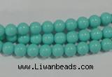 CTU1381 15.5 inches 5mm round synthetic turquoise beads