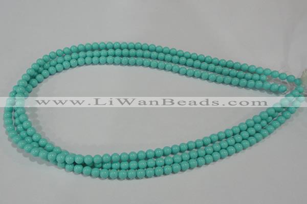 CTU1381 15.5 inches 5mm round synthetic turquoise beads