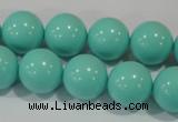 CTU1386 15.5 inches 14mm round synthetic turquoise beads