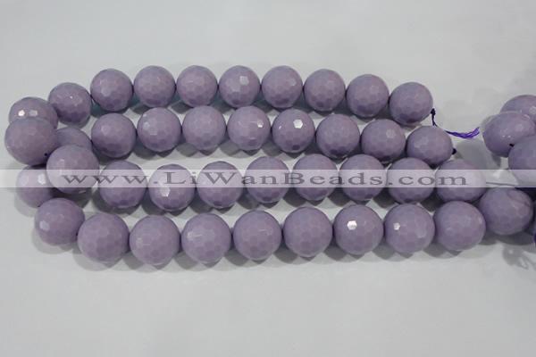 CTU1412 15.5 inches 8mm faceted round synthetic turquoise beads