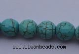 CTU15 15.5 inches 12mm faceted round blue turquoise beads Wholesale