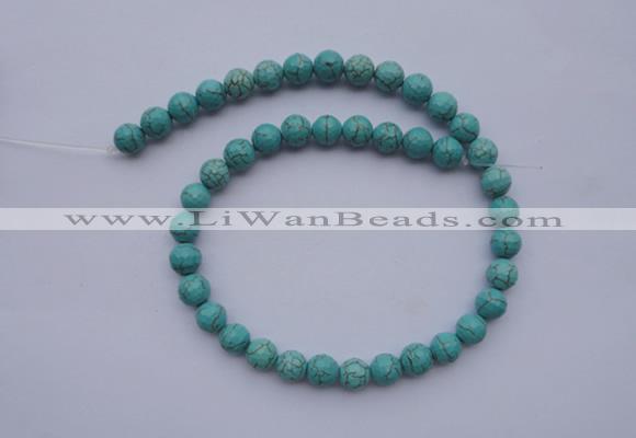 CTU15 15.5 inches 12mm faceted round blue turquoise beads Wholesale