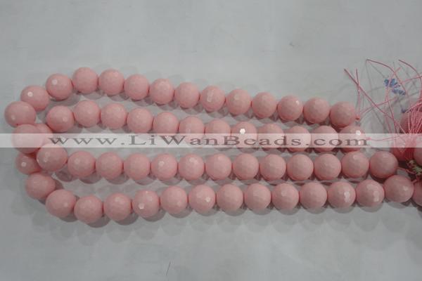 CTU1519 15.5 inches 20mm faceted round synthetic turquoise beads