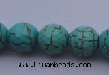 CTU16 15.5 inches 16mm faceted round blue turquoise beads Wholesale