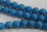 CTU1620 15.5 inches 4mm round synthetic turquoise beads