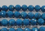 CTU1632 15.5 inches 8mm faceted round synthetic turquoise beads