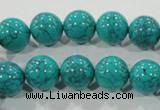 CTU1675 15.5 inches 12mm round synthetic turquoise beads