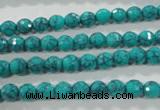 CTU1682 15.5 inches 6mm faceted round synthetic turquoise beads