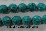 CTU1685 15.5 inches 12mm faceted round synthetic turquoise beads