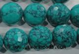 CTU1688 15.5 inches 18mm faceted round synthetic turquoise beads