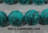 CTU1689 15.5 inches 20mm faceted round synthetic turquoise beads