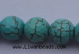 CTU17 15.5 inches 18mm faceted round blue turquoise beads Wholesale