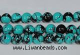 CTU1802 15.5 inches 6mm round synthetic turquoise beads