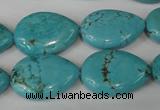 CTU1905 15.5 inches 18*25mm flat teardrop imitation turquoise beads