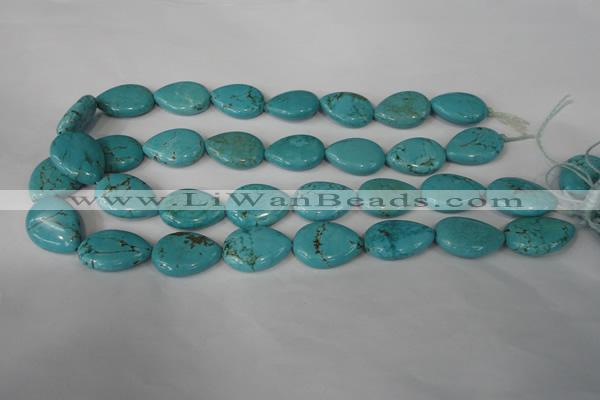 CTU1905 15.5 inches 18*25mm flat teardrop imitation turquoise beads