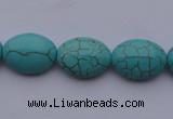 CTU20 15.5 inches 13*18mm oval blue turquoise strand beads Wholesale