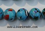 CTU2005 15.5 inches 14mm round synthetic turquoise beads