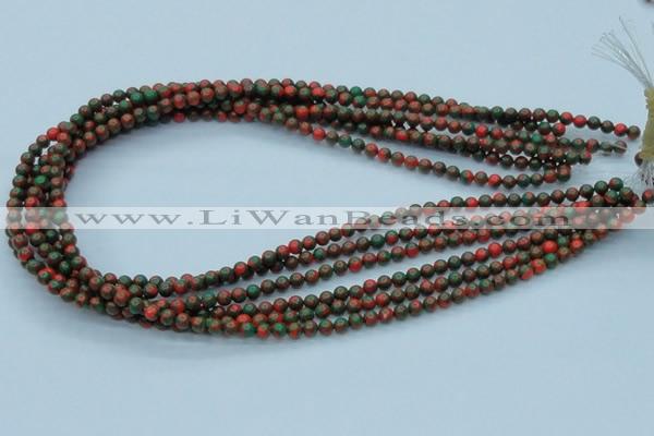 CTU213 16 inches 4mm round imitation turquoise beads wholesale