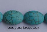 CTU23 15.5 inches 25*35mm oval blue turquoise strand beads Wholesale