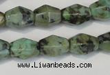 CTU2466 15.5 inches 7*8mm faceted rice African turquoise beads wholesale