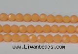 CTU2539 15.5 inches 4mm faceted round synthetic turquoise beads